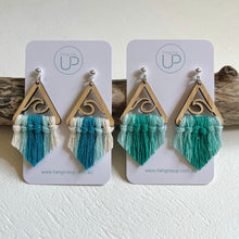 Load image into Gallery viewer, &quot;Roebuck Bay Wave&quot; Macrame Triangle Earrings
